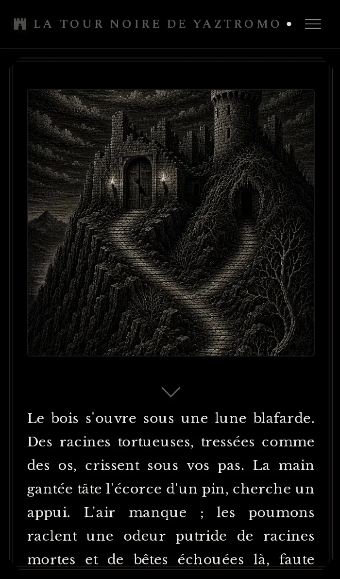 La tour noire gravée sur son rocher