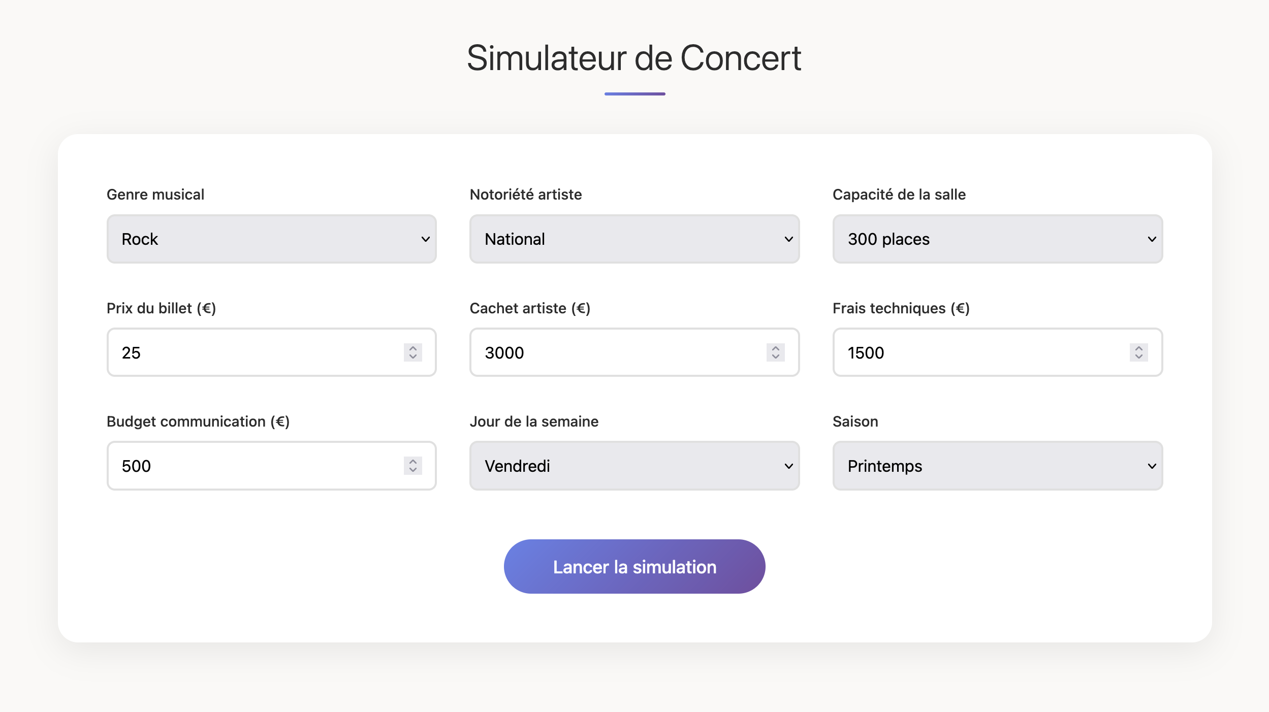 Simulateur Programmation
